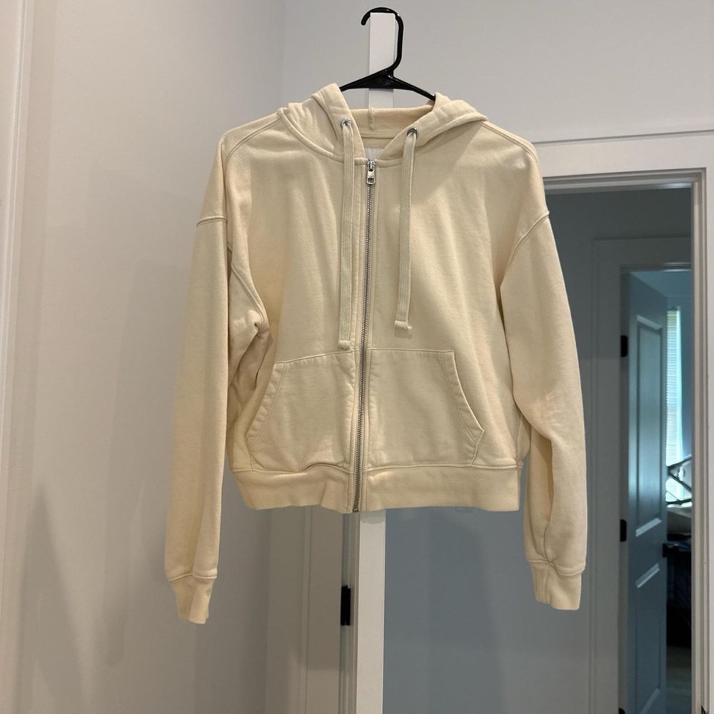 Calvin Klein Jeans Off-White Zip-Up Hoodie